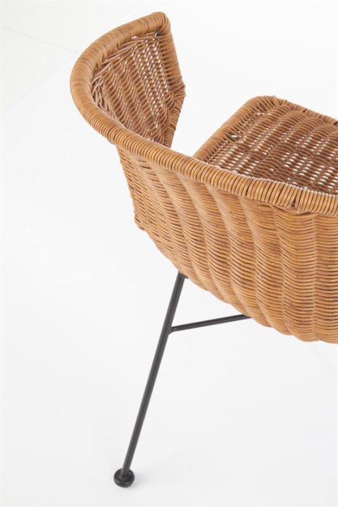 Halmar K407 krzesło naturalny / czarny materiał: rattan syntetyczny / stal malowana Halmar K407 krzesło naturalny / czarny materiał: rattan syntetyczny / stal malowana