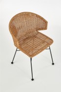 Halmar K407 krzesło naturalny / czarny materiał: rattan syntetyczny / stal malowana Halmar K407 krzesło naturalny / czarny materiał: rattan syntetyczny / stal malowana