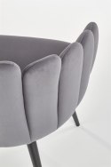 Halmar K410 krzesło popielaty velvet tkanina velvet stelaż stal czarny