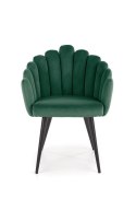 Halmar K410 krzesło ciemny zielony tkanina velvet stelaż stal czarny