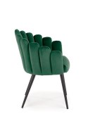 Halmar K410 krzesło ciemny zielony tkanina velvet stelaż stal czarny