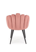 Halmar K410 krzesło różowy velvet tkanina velvet stelaż stal czarny