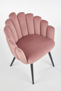 Halmar K410 krzesło różowy velvet tkanina velvet stelaż stal czarny