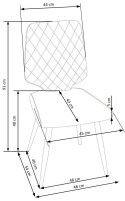 Halmar K424 krzesło popielaty/czarny tkanina / eco skóra / stal malowana Halmar K424 krzesło popielaty/czarny tkanina / eco skóra / stal malowana
