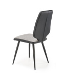 Halmar K424 krzesło popielaty/czarny tkanina / eco skóra / stal malowana