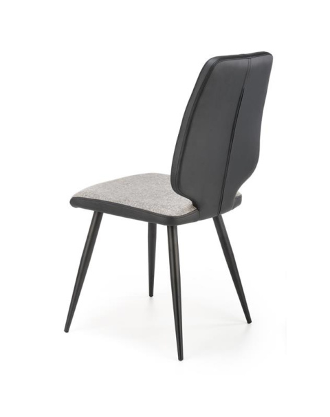 Halmar K424 krzesło popielaty/czarny tkanina / eco skóra / stal malowana Halmar K424 krzesło popielaty/czarny tkanina / eco skóra / stal malowana