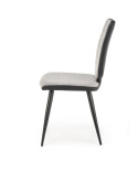 Halmar K424 krzesło popielaty/czarny tkanina / eco skóra / stal malowana