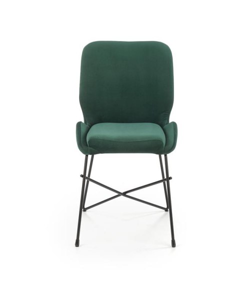 Halmar K454 krzesło ciemny zielony tkanina velvet / stal czarny Halmar K454 krzesło ciemny zielony tkanina velvet / stal czarny