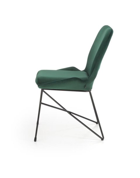 Halmar K454 krzesło ciemny zielony tkanina velvet / stal czarny Halmar K454 krzesło ciemny zielony tkanina velvet / stal czarny