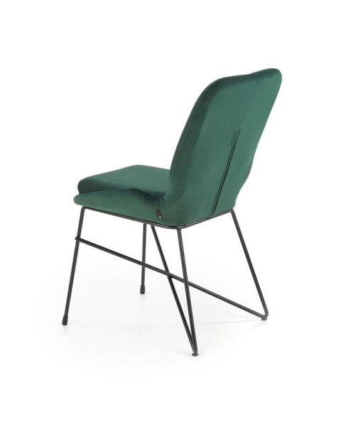 Halmar K454 krzesło ciemny zielony tkanina velvet / stal czarny Halmar K454 krzesło ciemny zielony tkanina velvet / stal czarny