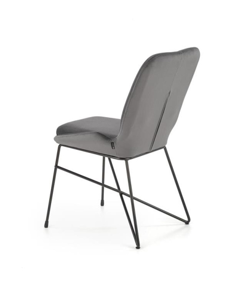 Halmar K454 krzesło popielaty tkanina velvet / stal czarny Halmar K454 krzesło popielaty tkanina velvet / stal czarny
