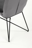 Halmar K454 krzesło popielaty tkanina velvet / stal czarny Halmar K454 krzesło popielaty tkanina velvet / stal czarny