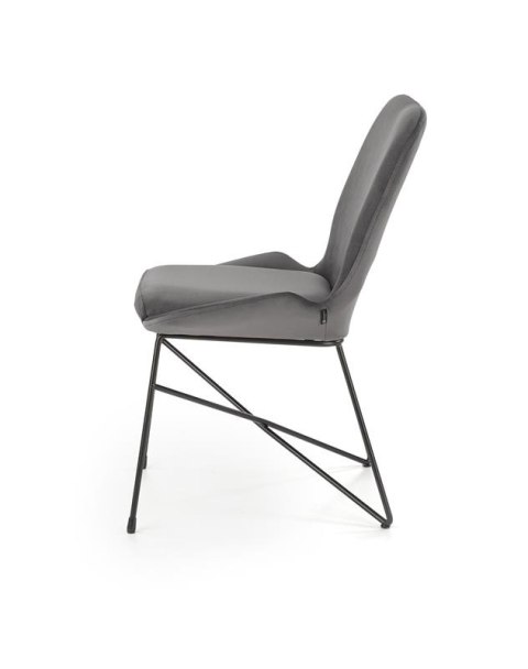 Halmar K454 krzesło popielaty tkanina velvet / stal czarny Halmar K454 krzesło popielaty tkanina velvet / stal czarny