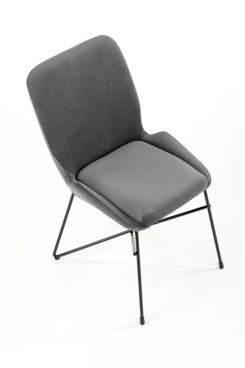 Halmar K454 krzesło popielaty tkanina velvet / stal czarny Halmar K454 krzesło popielaty tkanina velvet / stal czarny