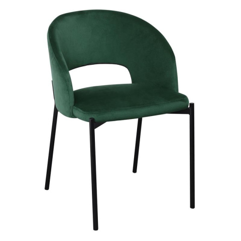 Halmar K455 krzesło ciemny zielony tkanina velvet / stelaż czarny Halmar K455 krzesło ciemny zielony tkanina velvet / stelaż czarny