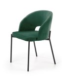 Halmar K455 krzesło ciemny zielony tkanina velvet / stelaż czarny Halmar K455 krzesło ciemny zielony tkanina velvet / stelaż czarny