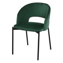 Halmar K455 krzesło ciemny zielony tkanina velvet / stelaż czarny Halmar K455 krzesło ciemny zielony tkanina velvet / stelaż czarny