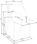 Halmar K455 krzesło popielaty tkanina velvet / stelaż czarny Halmar K455 krzesło popielaty tkanina velvet / stelaż czarny
