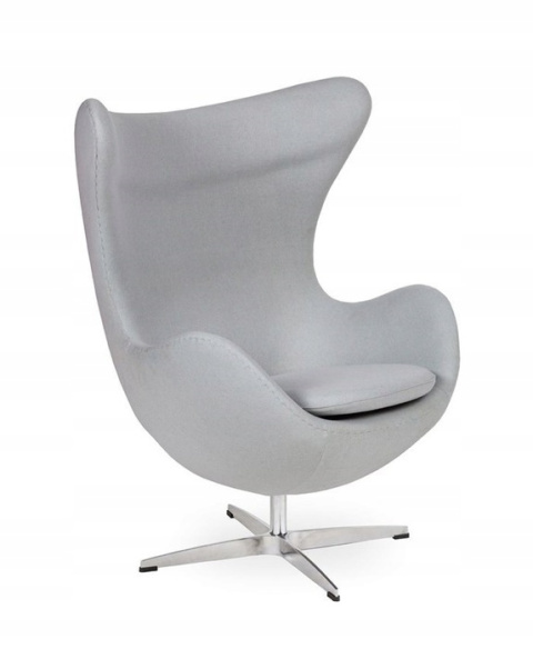 King Home Fotel EGG CLASSIC obrotowy z funkcją bujania szary melanż.17 - wełna kaszmirowa, podstawa aluminium polerowane King Home Fotel EGG CLASSIC obrotowy z funkcją bujania szary melanż.17 - wełna kaszmirowa, podstawa aluminium polerowane