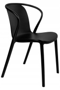 King Home Krzesło SPARKS czarne - polipropylen - do domu pomieszczeń biurowych, doku, recepcji, poczekalni