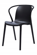 King Home Krzesło SPARKS czarne - polipropylen - do domu pomieszczeń biurowych, doku, recepcji, poczekalni