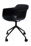 King Home Fotel Krzesło biurowe obrotowe CONE czarne polipropylen - do pomieszczeń biurowych, doku, recepcji, na kółkach