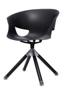 King Home Krzesło obrotowe FALK czarne wykonane z polipropylenu - do domu pomieszczeń biurowych, doku, recepcji, na stopkach