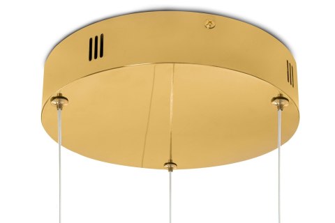 King Home Lampa wisząca sufitowa LED VISTA TRIPLE złoty stal polerowana w kształcie niepełnych okręgów osłona z akrylu King Home Lampa wisząca sufitowa LED VISTA TRIPLE złoty stal polerowana w kształcie niepełnych okręgów osłona z akrylu