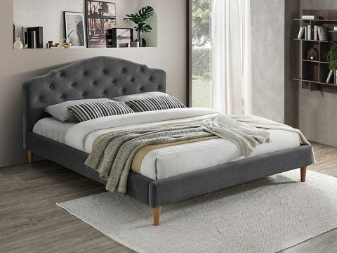 SIGNAL ŁÓŻKO DWUOSOBOWE CHLOE VELVET 160X200 SZARY/DĄB TAP. BLUVEL 14 ZAGŁÓWEK STELAŻ SIGNAL ŁÓŻKO DWUOSOBOWE CHLOE VELVET 160X200 SZARY/DĄB TAP. BLUVEL 14 ZAGŁÓWEK STELAŻ