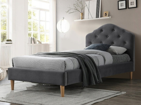 ŁÓŻKO POJEDYNCZE SIGNAL CHLOE VELVET 90X200 SZARY/DĄB TAP. BLUVEL 14 STELAŻ ZAGŁÓWEK ŁÓŻKO POJEDYNCZE SIGNAL CHLOE VELVET 90X200 SZARY/DĄB TAP. BLUVEL 14 STELAŻ ZAGŁÓWEK