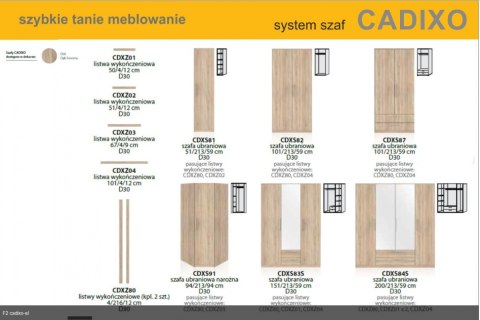 Meble Forte CADIXO CDXS81-D30 Szafa ubraniowa Dąb Sonoma Meble Forte CADIXO CDXS81-D30 Szafa ubraniowa Dąb Sonoma