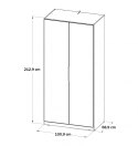 Meble Forte CADIXO CDXS82-D30 Szafa ubraniowa dwudrzwiowa Dąb sonoma Meble Forte CADIXO CDXS82-D30 Szafa ubraniowa dwudrzwiowa Dąb sonoma