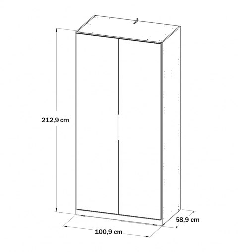 Meble Forte CADIXO CDXS82-D30 Szafa ubraniowa dwudrzwiowa Dąb sonoma Meble Forte CADIXO CDXS82-D30 Szafa ubraniowa dwudrzwiowa Dąb sonoma