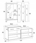 SIGNAL PRZEDPOKÓJ ZESTAW P-008 WIESZAK GARDEROBA DĄB WOTAN / BIAŁY MAT Z LUSTREM