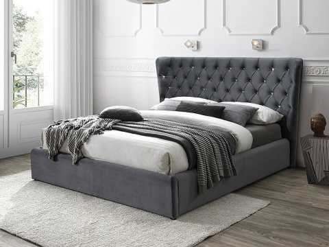 SIGNAL ŁÓŻKO DWUOSOBOWE CARVEN VELVET 160x200 KOLOR SZARY TAPICERKA BLUVEL 14 ZAGŁÓWEK STELAŻ SIGNAL ŁÓŻKO DWUOSOBOWE CARVEN VELVET 160x200 KOLOR SZARY TAPICERKA BLUVEL 14 ZAGŁÓWEK STELAŻ