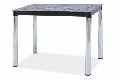 SIGNAL STÓŁ DAMAR II SZKŁO HARTOWANE CZARNY/ METAL CHROMOWANY 100x60 SIGNAL STÓŁ DAMAR II SZKŁO HARTOWANE CZARNY/ METAL CHROMOWANY 100x60