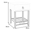 SIGNAL SZAFKA NOCNA ET-747 KOLOR BIAŁY DREWNO + MDF METAL SZUFLADA PÓŁKA
