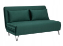 SOFA KANAPA ROZKŁADANA Z FUNKCJĄ SPANIA ZENIA SIGNAL TKANINA VELVET ZIELONY TAP.189/ METAL CZARNY