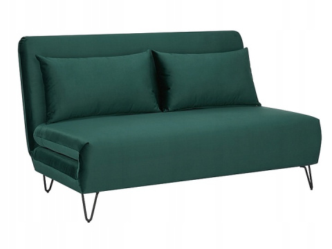 SOFA KANAPA ROZKŁADANA Z FUNKCJĄ SPANIA ZENIA SIGNAL TKANINA VELVET ZIELONY TAP.189/ METAL CZARNY SOFA KANAPA ROZKŁADANA Z FUNKCJĄ SPANIA ZENIA SIGNAL TKANINA VELVET ZIELONY TAP.189/ METAL CZARNY