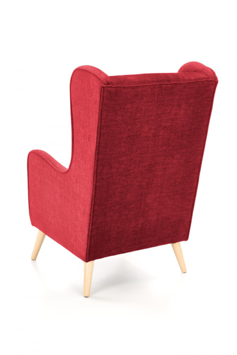 Halmar CHESTER 2 fotel wypoczynkowy bordowy (tkanina Vogue) - tapicerowany - nogi drewno lite - wysokie oparcie - fotel uszak Halmar CHESTER 2 fotel wypoczynkowy bordowy (tkanina Vogue) - tapicerowany - nogi drewno lite - wysokie oparcie - fotel uszak