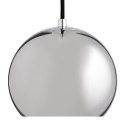 LAMPA WISZĄCA BALL CHROM - kulista na czarnym kablu 200 cm E27 Frandsen FRANDSEN LAMPA WISZĄCA BALL CHROM - kulista na czarnym kablu 200 cm E27 Frandsen FRANDSEN