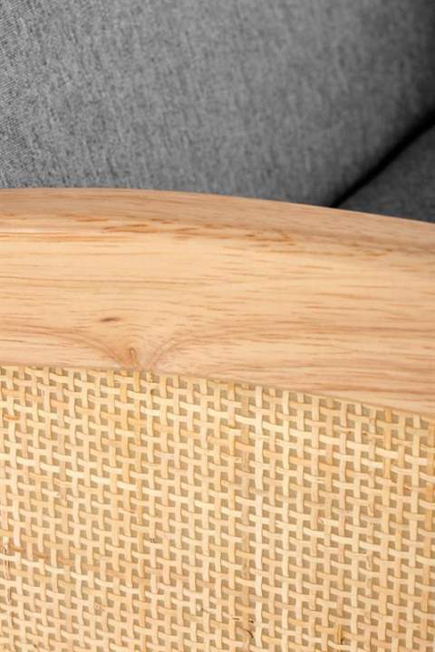 Halmar GRECOS fotel wypoczynkowy popielaty tkanina / rattan syntetyczny / drewno lite Halmar GRECOS fotel wypoczynkowy popielaty tkanina / rattan syntetyczny / drewno lite