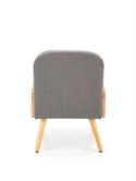 Halmar GRECOS fotel wypoczynkowy popielaty tkanina / rattan syntetyczny / drewno lite Halmar GRECOS fotel wypoczynkowy popielaty tkanina / rattan syntetyczny / drewno lite