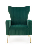 Halmar VARIO fotel wypoczynkowy ciemny zielony tkanina velvet / stal chromowana