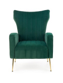 Halmar VARIO fotel wypoczynkowy ciemny zielony tkanina velvet / stal chromowana Halmar VARIO fotel wypoczynkowy ciemny zielony tkanina velvet / stal chromowana