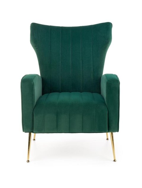 Halmar VARIO fotel wypoczynkowy ciemny zielony tkanina velvet / stal chromowana Halmar VARIO fotel wypoczynkowy ciemny zielony tkanina velvet / stal chromowana