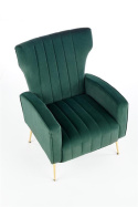 Halmar VARIO fotel wypoczynkowy ciemny zielony tkanina velvet / stal chromowana Halmar VARIO fotel wypoczynkowy ciemny zielony tkanina velvet / stal chromowana