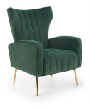 Halmar VARIO fotel wypoczynkowy ciemny zielony tkanina velvet / stal chromowana Halmar VARIO fotel wypoczynkowy ciemny zielony tkanina velvet / stal chromowana