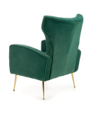 Halmar VARIO fotel wypoczynkowy ciemny zielony tkanina velvet / stal chromowana Halmar VARIO fotel wypoczynkowy ciemny zielony tkanina velvet / stal chromowana