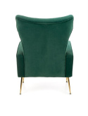 Halmar VARIO fotel wypoczynkowy ciemny zielony tkanina velvet / stal chromowana Halmar VARIO fotel wypoczynkowy ciemny zielony tkanina velvet / stal chromowana